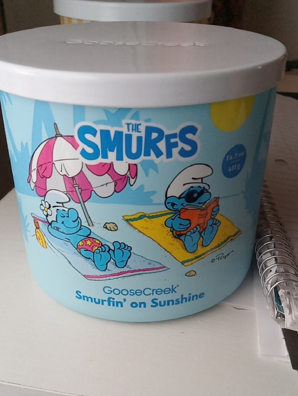 GooseCreek The Smurfs 'Smurfin' on Sunshine' Blue Candle